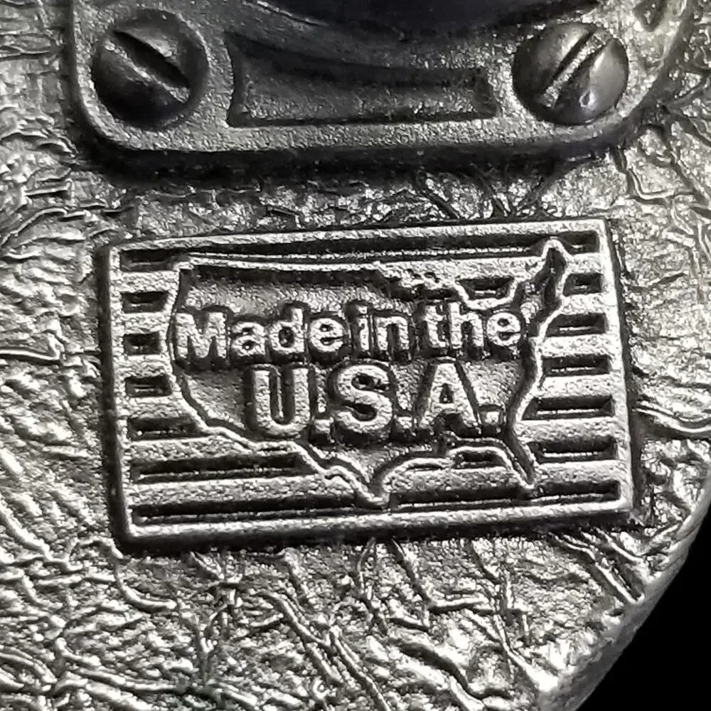 Vintage Belt Buckle 1985 These Colors Don't Run American Flag Patriotic USA Made